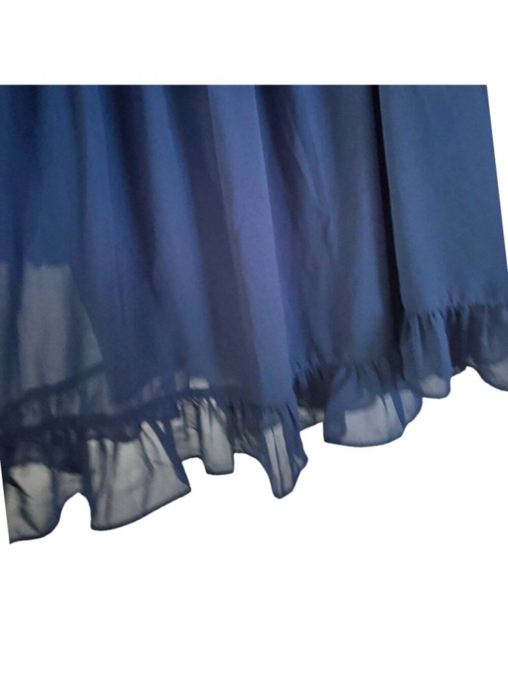 Abercrombie & Fitch Blue Mini Dress Long Sleeve Babydoll Ruffle Hem MP Fairycore - Picture 9 of 10